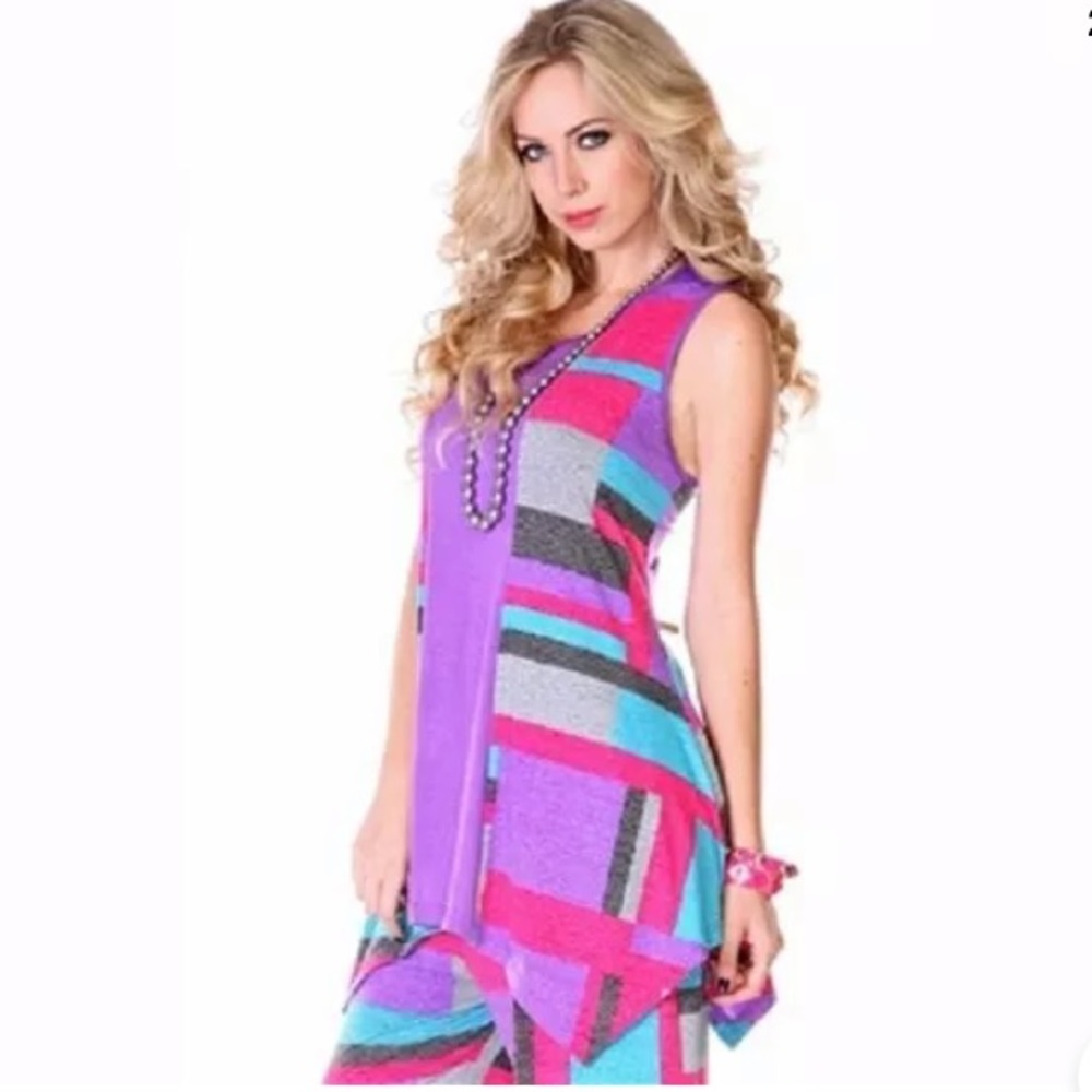 ASTER~RETRO~MULTI-COLOR~TOP/BLOUSE/TUNIC